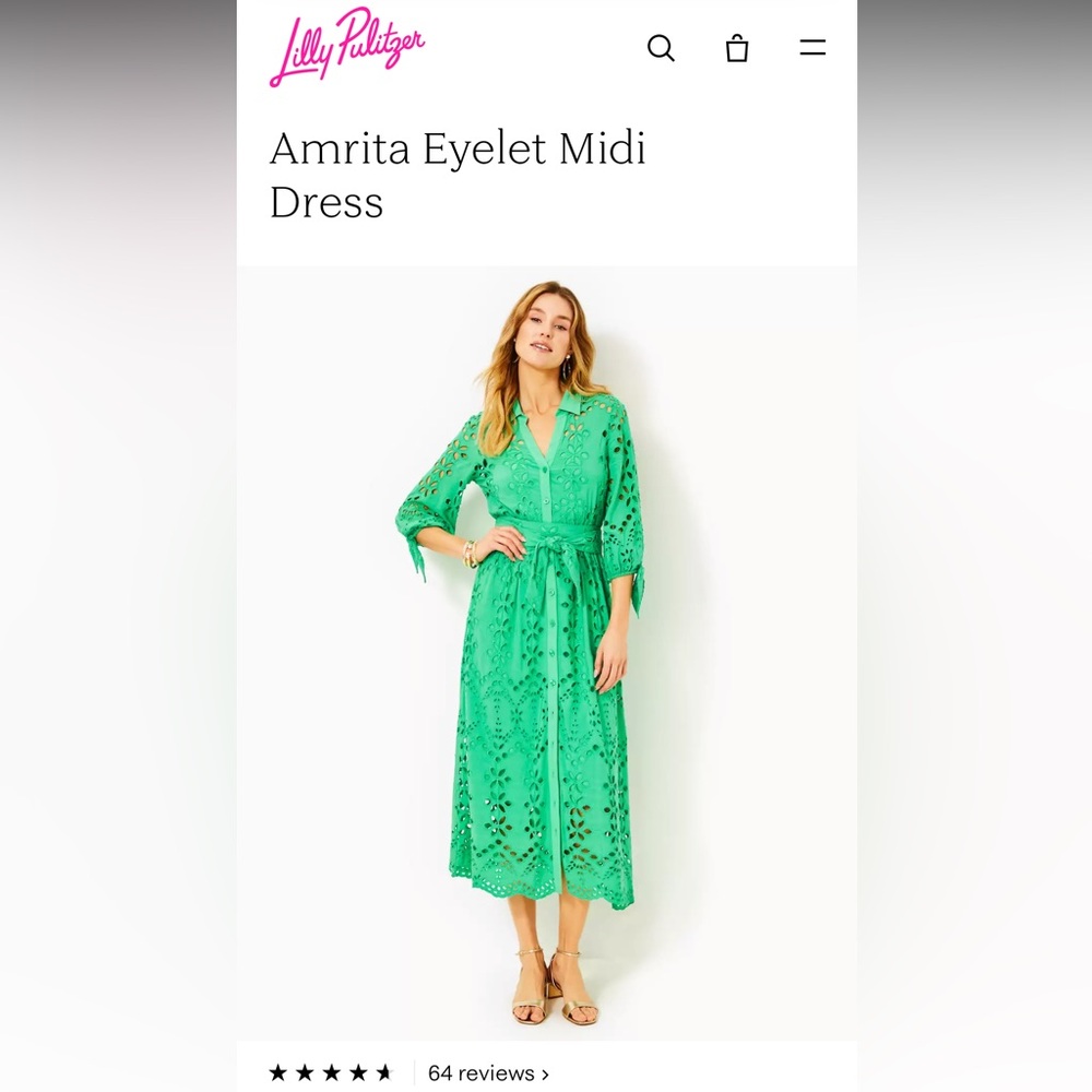 Lilly Pulitzer Amrita Eyelet Midi Dress - Picture 9 of 12